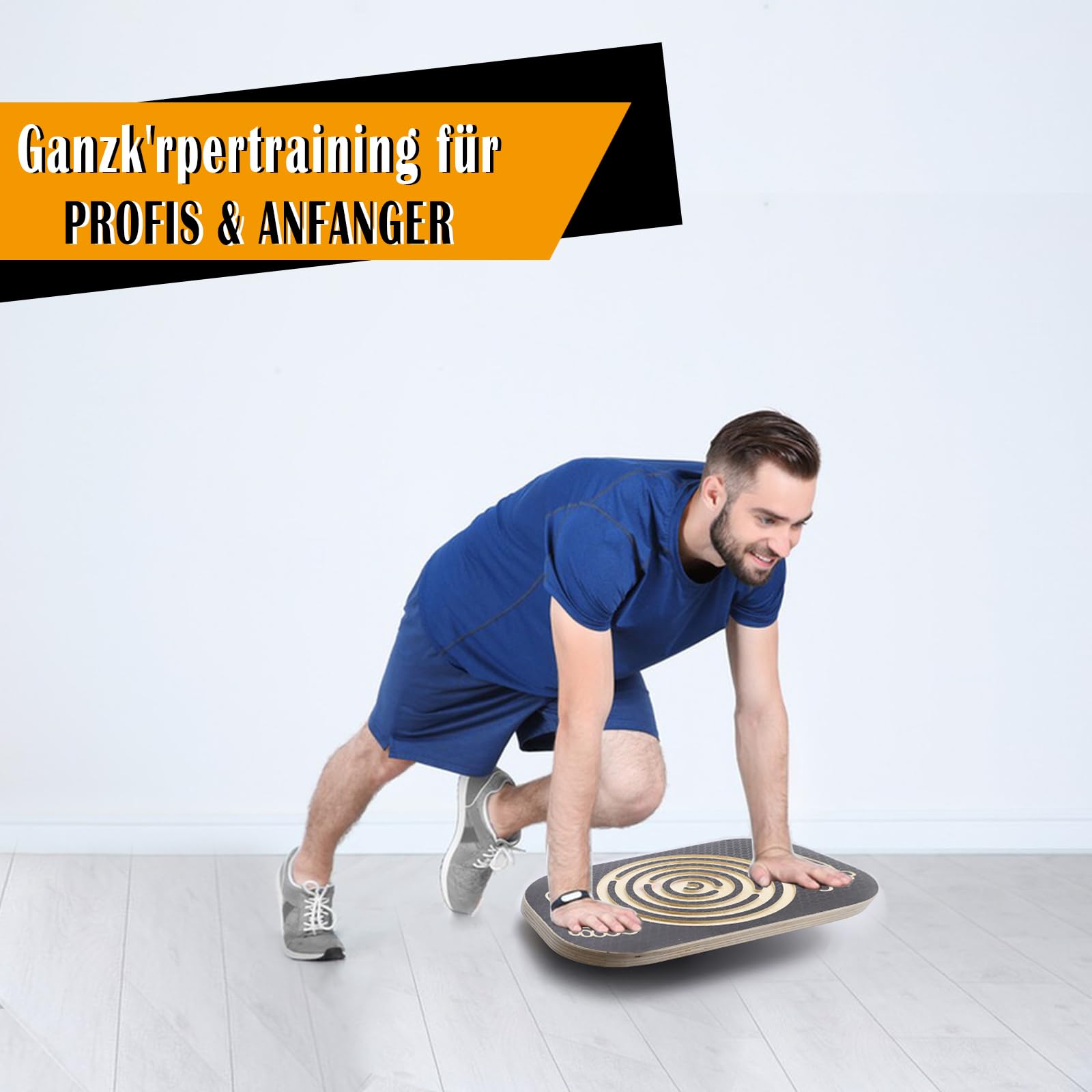 Balance Board Holz, Wackelbrett Gleichgewichtstrainer, Board für Yoga und Übung, Balancierbrett für Frauen und Erwachsene, mit integrierten Kugellabyrinth für Interaktive Familiensport