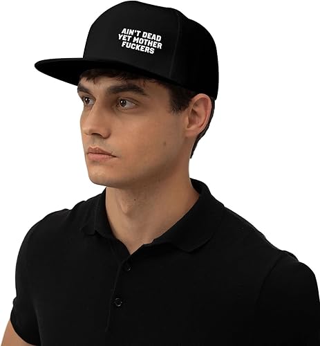 Miniatura 6 de Ain't Dead-Yet-Mother-Fuckers - Sombreros planos para hombres y mujeres, sombrero de camionero ajustable, gorras de béisbol Novetly, color negro