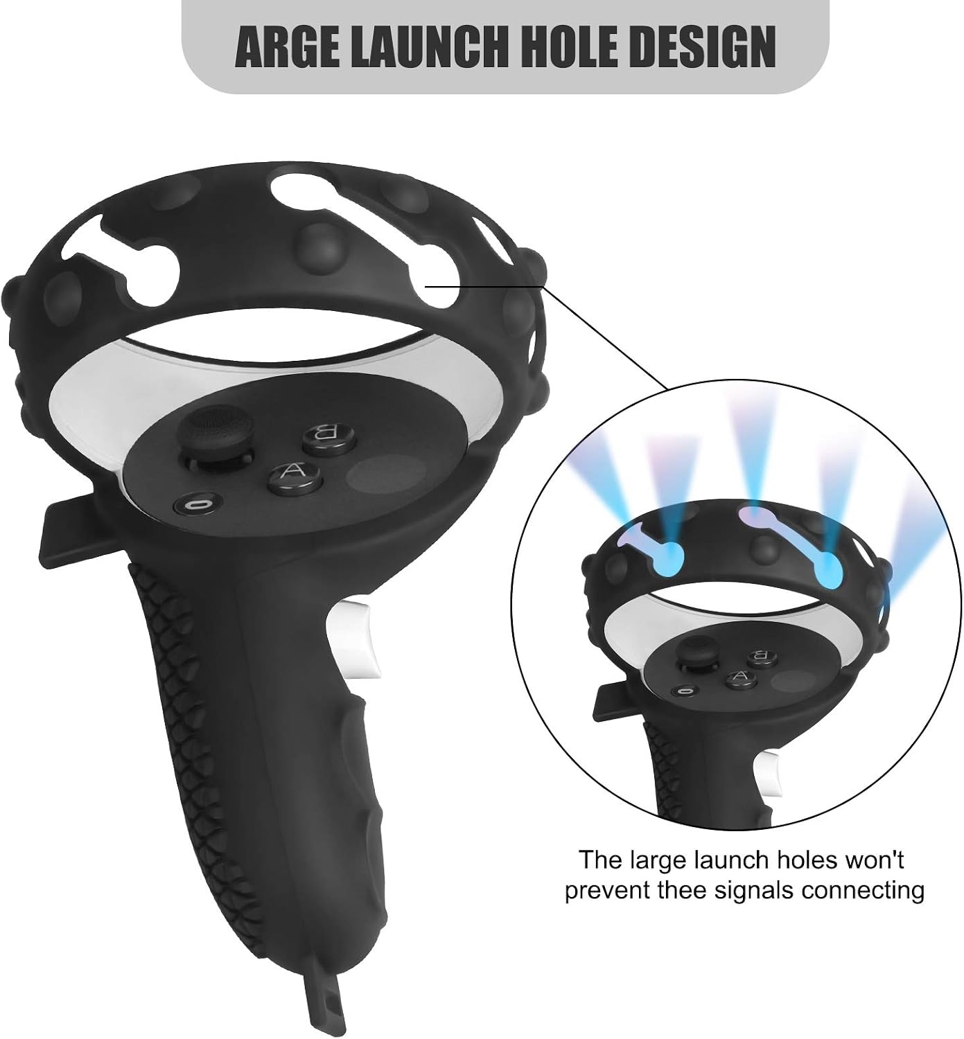 Eyglo Touch Controller Grip Cover for Oculus Quest 2 Anti Slip Anti-Throw Handle Protective Covers for Controllers with Adjustable Wrist Knuckle Strap Oculus Quest 2 Accessories (Black)