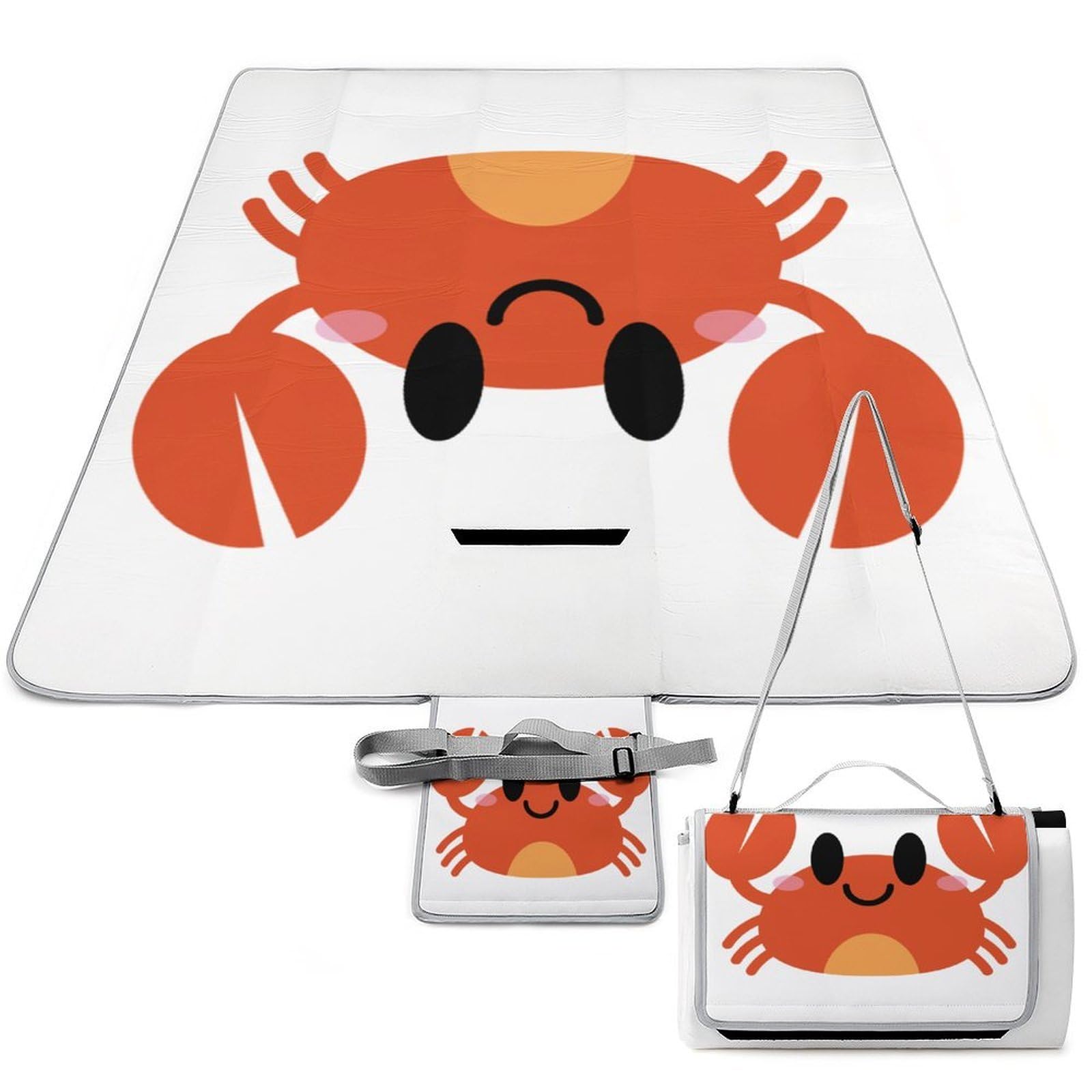 Alfombra de picnic de cangrejo rojo, ideal para tus días de playa y campo en familia