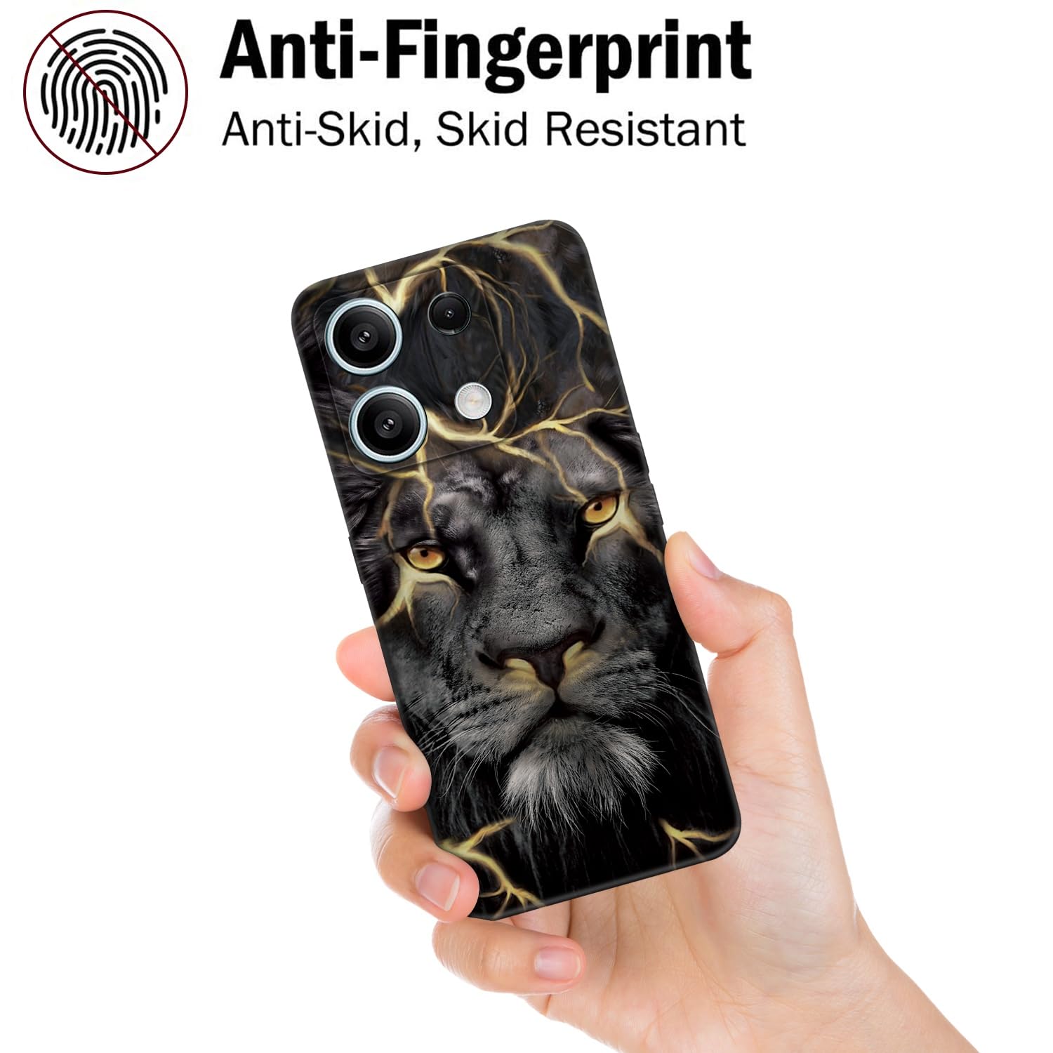 2 Custodie Per Xiaomi Redmi Note 13 5G – Cover Fantasy Con Anello, TPU Antiurto (Nero) - 2
