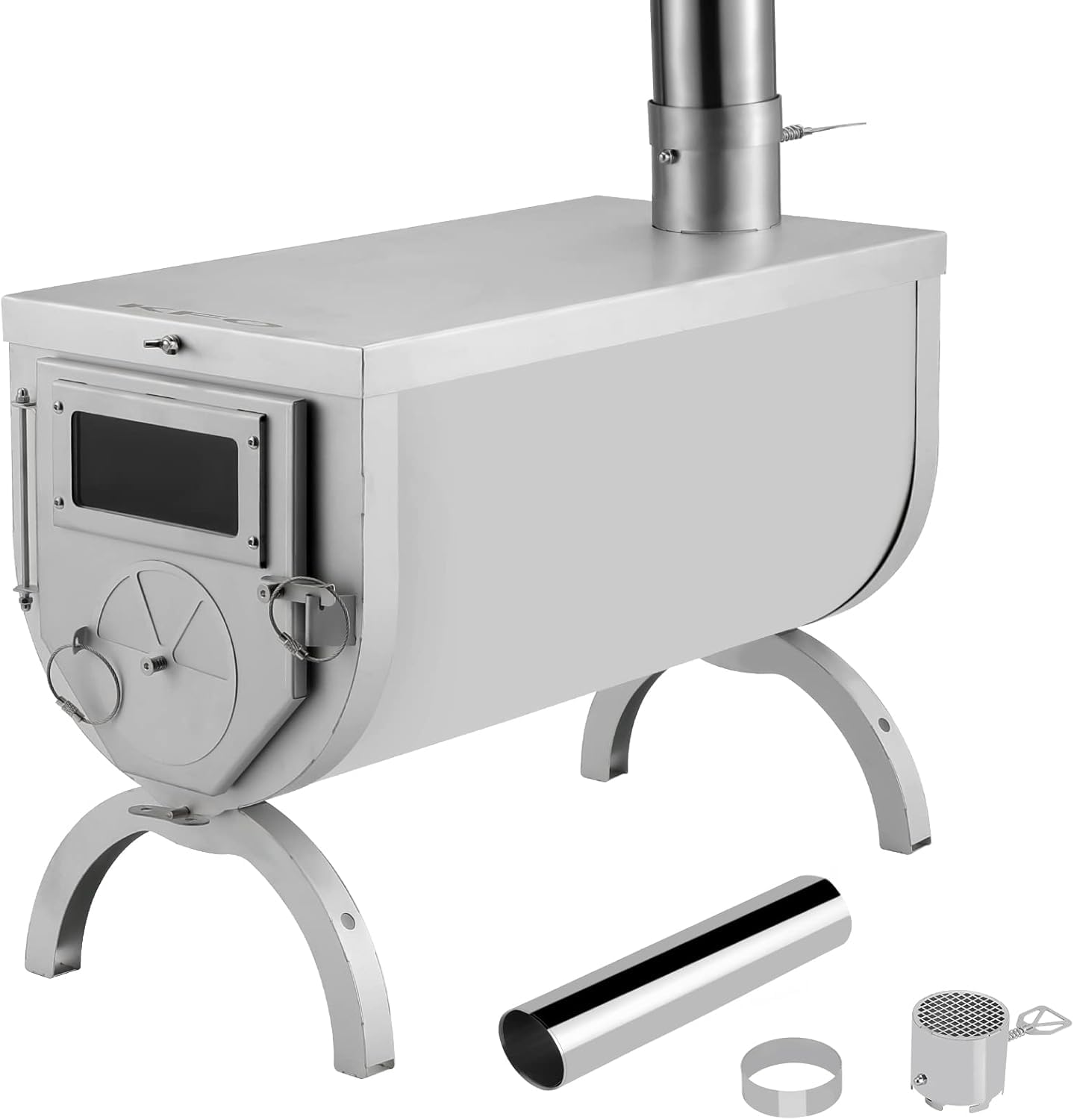 Réchaud de camping en acier inoxydable avec tuyaux de cheminée pour tente