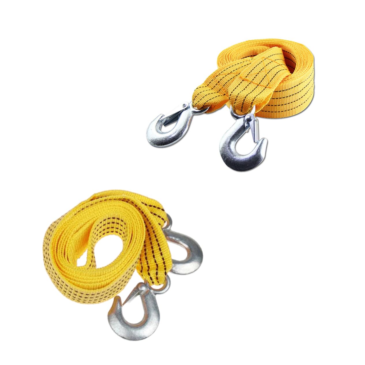 Cuerda de Remolque, Remolque de Coche de Nailon, Cuerda de Cabrestante Resistente, Cuerda de Cabrestante con Ganchos, Cuerda de Cabrestante de Coche/Yellow/Size 1