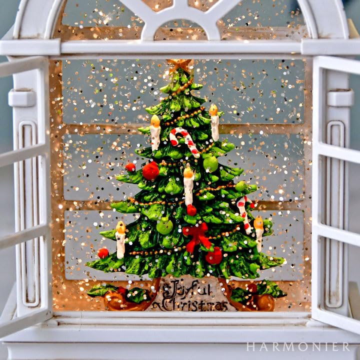 Amazon.co.jp: リキッドLEDウインドウツリー スノードーム 自動回転