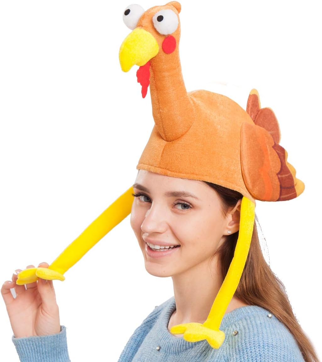Spooktacular Creations Thanksgiving Turkey Hat, Thanksgiving Accessories Turkey Hat for Party Favor Supplies, Dress-up Party for Adults