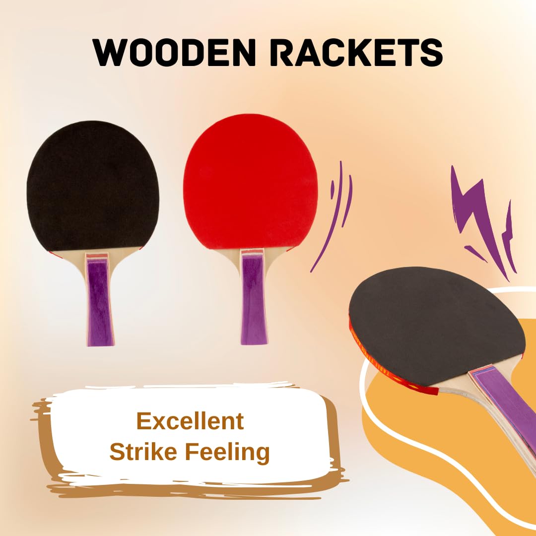 OtG ON THE GO Indoor Outdoor Ping Pong Table Tennis Trainer with 2 Wooden Rackets & 6 Balls | Sports Toy for Teenagers & Kids | Birthday Gift 1