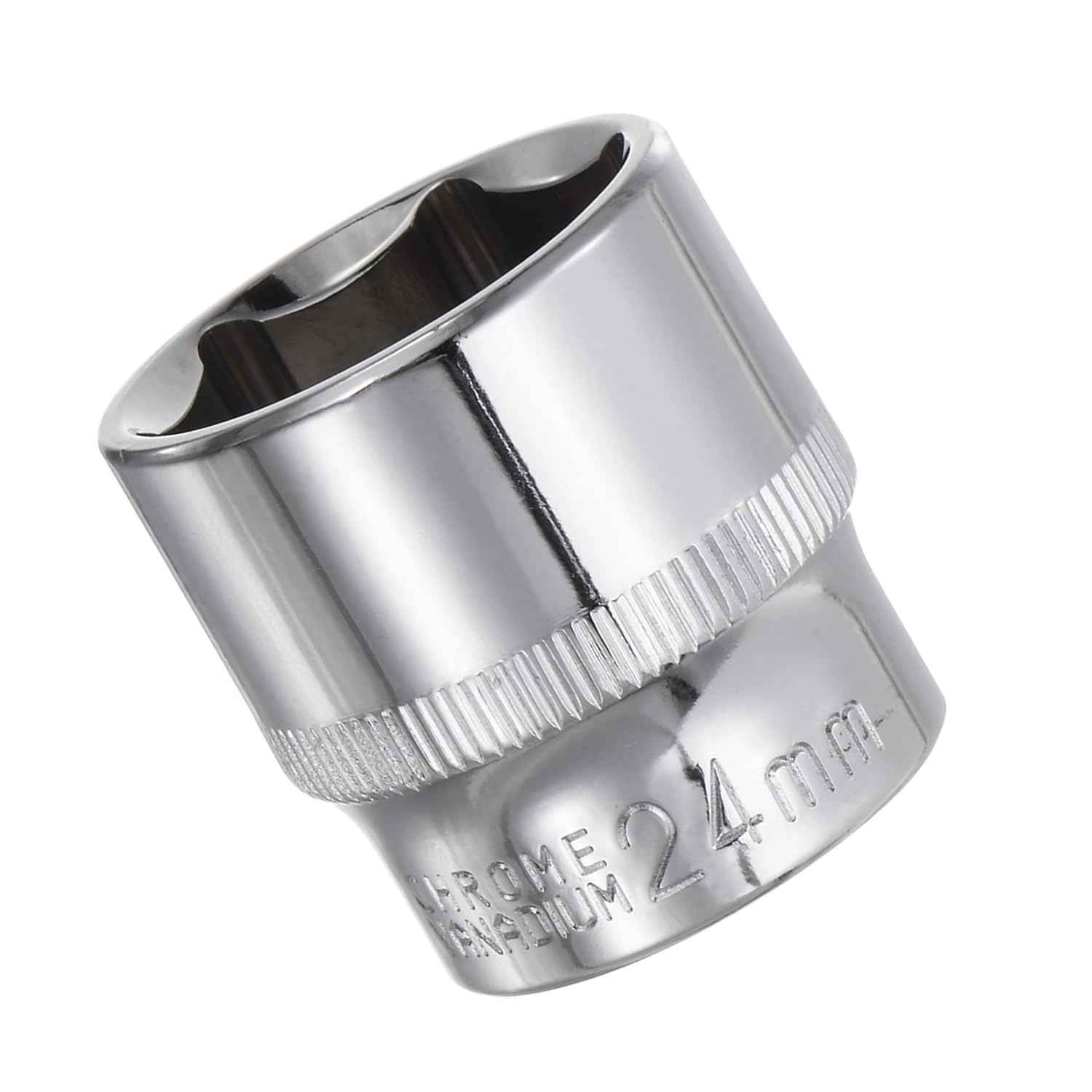 Youzzei 24mm 3/8 Inch Square Drive Socket, 6 Point Metric Socket, Polishing Chrom Vanadium Alloy Steel 24mm Sockets 3/8" Drive for Car Repair Mechanical Maintenance Home Use