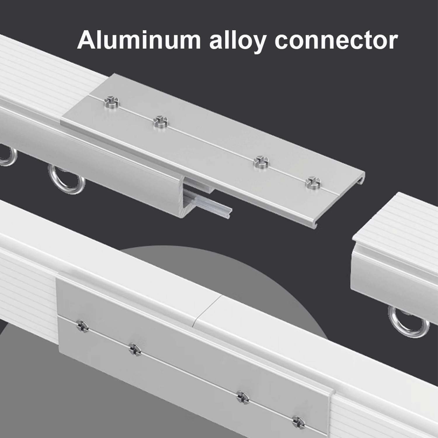 Wysokiej jakości 2-ścieżkowy aluminiowy karnisz z cichymi rolkami, kompletny zestaw z akcesoriami do montażu na suficie lub ścianie, idealny do kamperów i systemów zasłonowych (Silent Champagne 5,6 m)