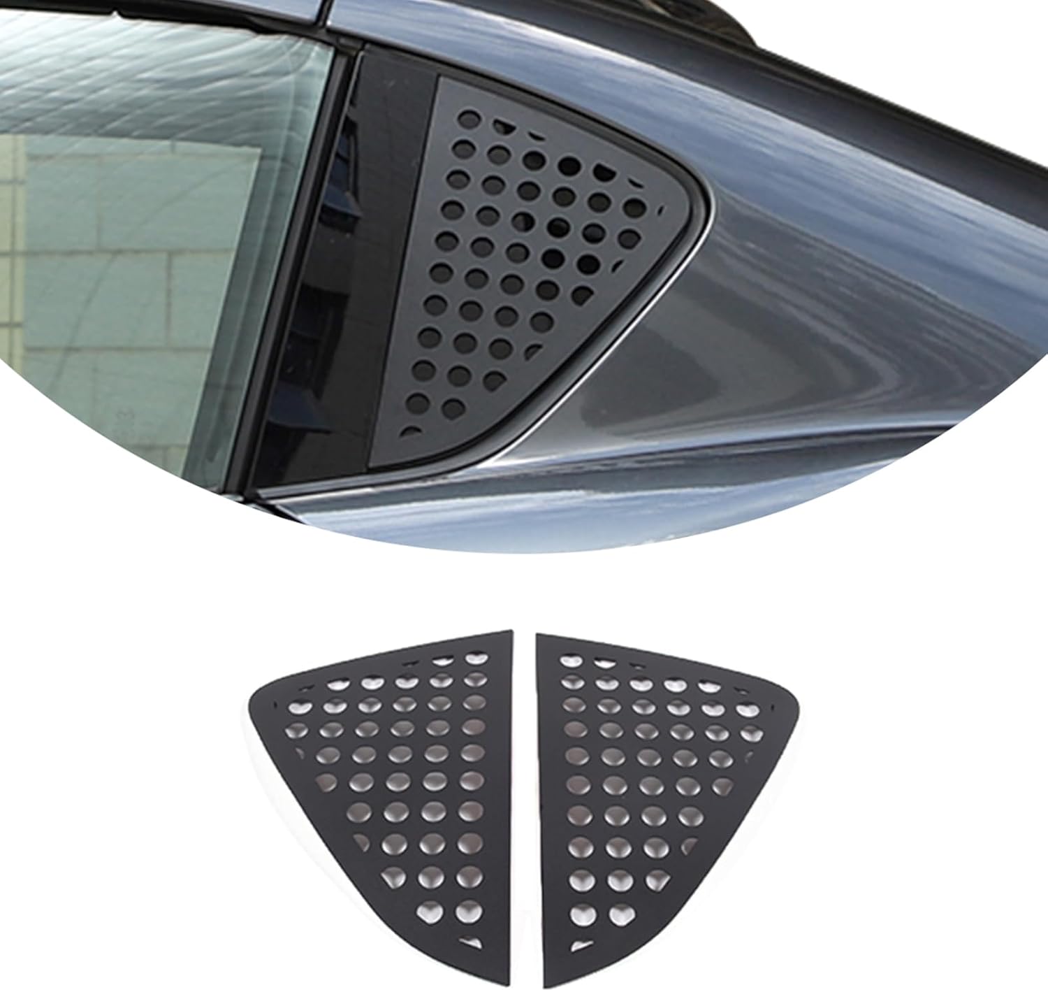 Aluminum Alloy Fit for Mazda MX-5 ND 2016-2025+ (Hardtop Version) Rear Honeycomb Window Shutters Cover Panel,Triangle Honeycomb Window Trim Panel (Black)