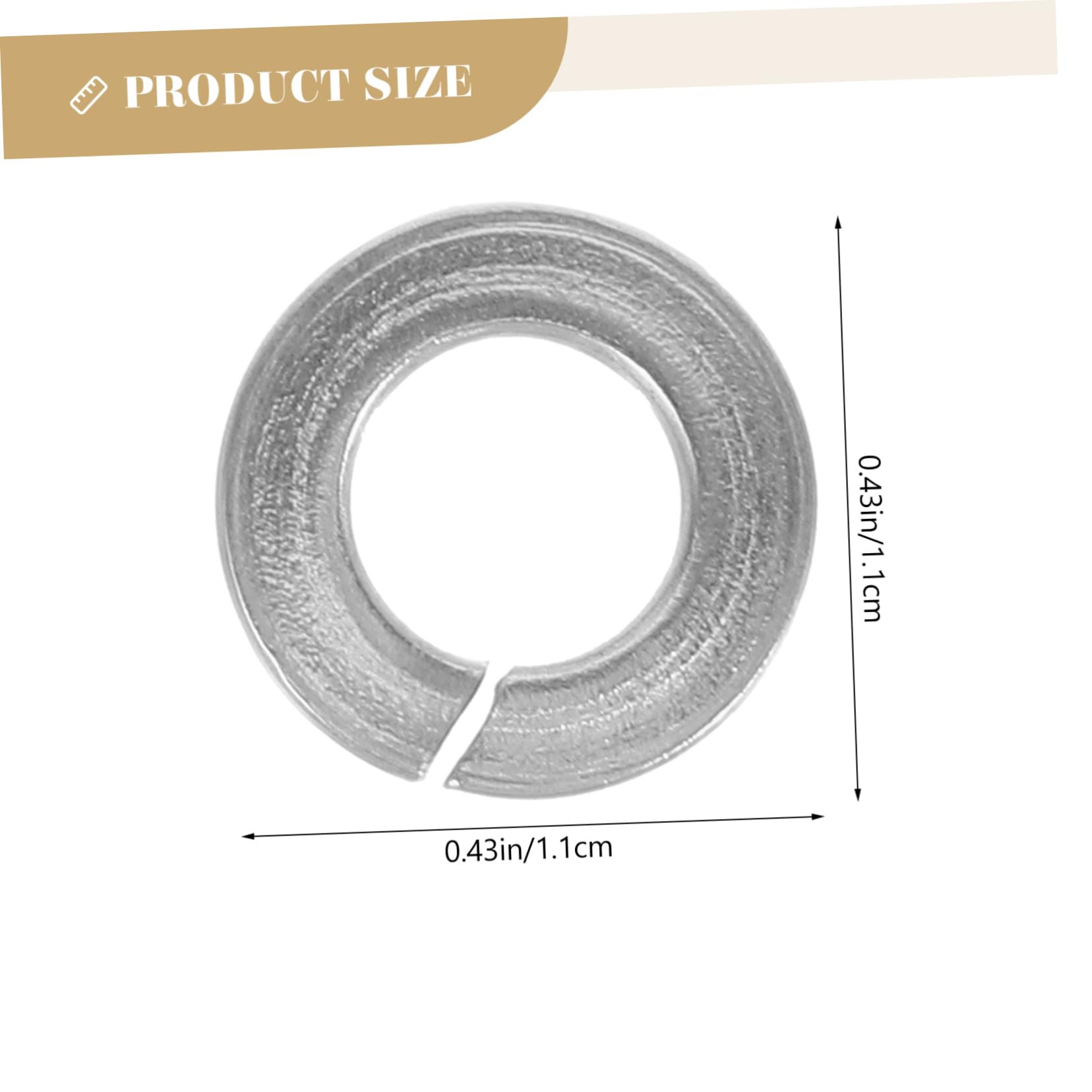 BUGUUYO 100pcs Stainless Steel Washers Od Spring Lock Washers Gasket Assortment Kit 1/4 Washer Steel Spring Washer Set