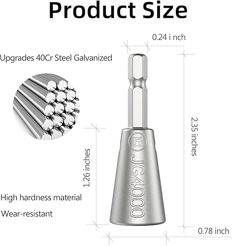 Miniatura 2 de Conector de tuerca de alambre premium, vástago de acero inoxidable, herramienta de torsión de cable duradero para taladro eléctrico (2 unidades)