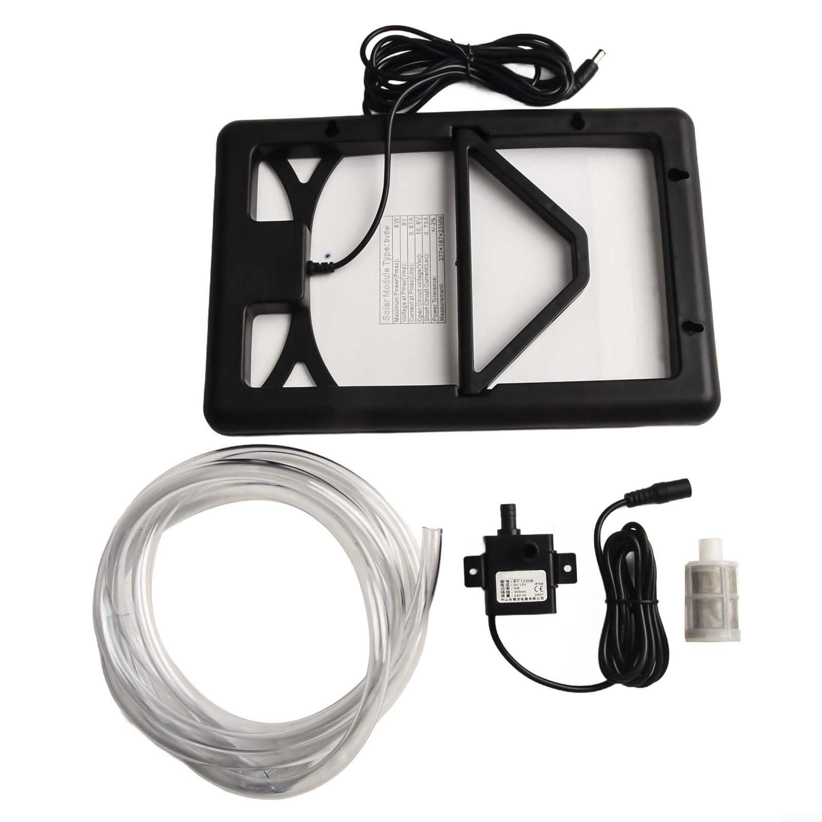 Bomba solar para estanque de 12V con panel ajustable y kit de fuente silenciosa