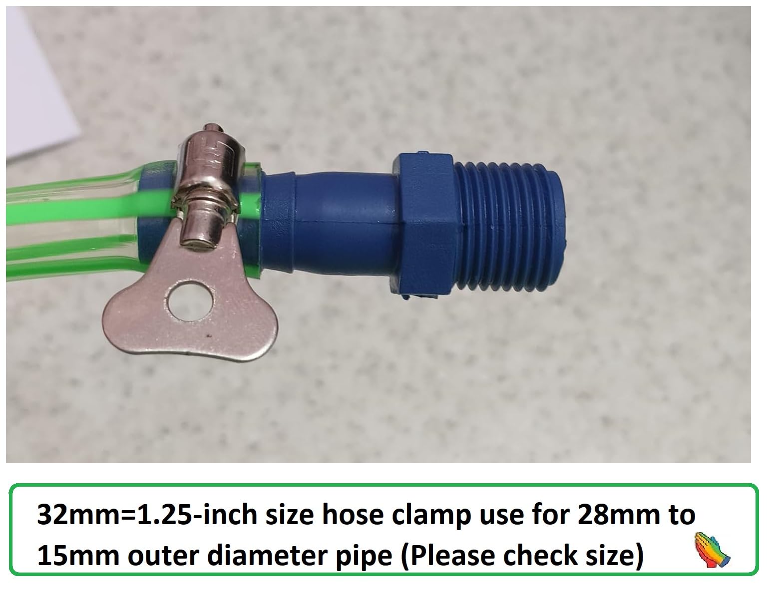 ESEKSAFAR Adjustable Butterfly SS Hose Clamp/Pipe clip (8, 1.25" inch)