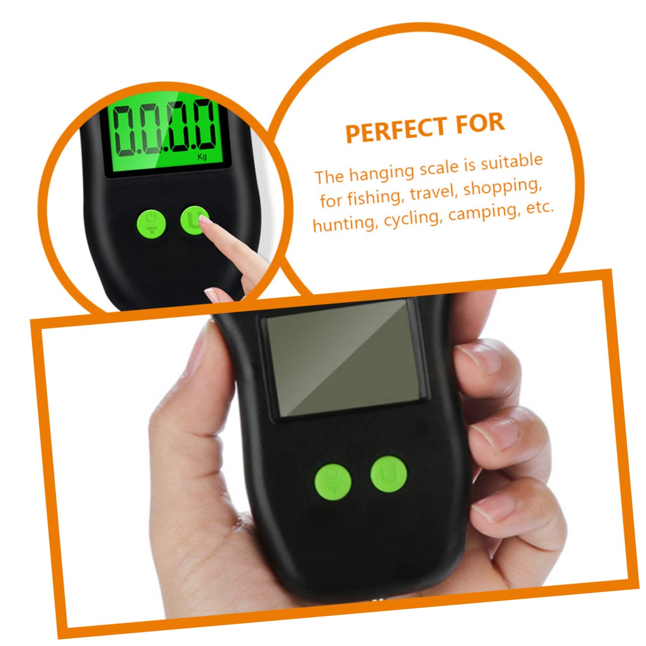 LIOOBO Digital Luggage Scale Portable Hanging Hook Scale for Suitcases LCD Display 50kg Capacity for Travel Fishing Shipping