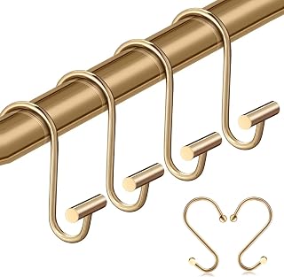 12 PCS Metal Decorative Shower Curtain Hooks Hangers for Shower Curtain Rod, Rust Proof Shower Curtain Rings for Bathroom Shower Rods Curtains (B)