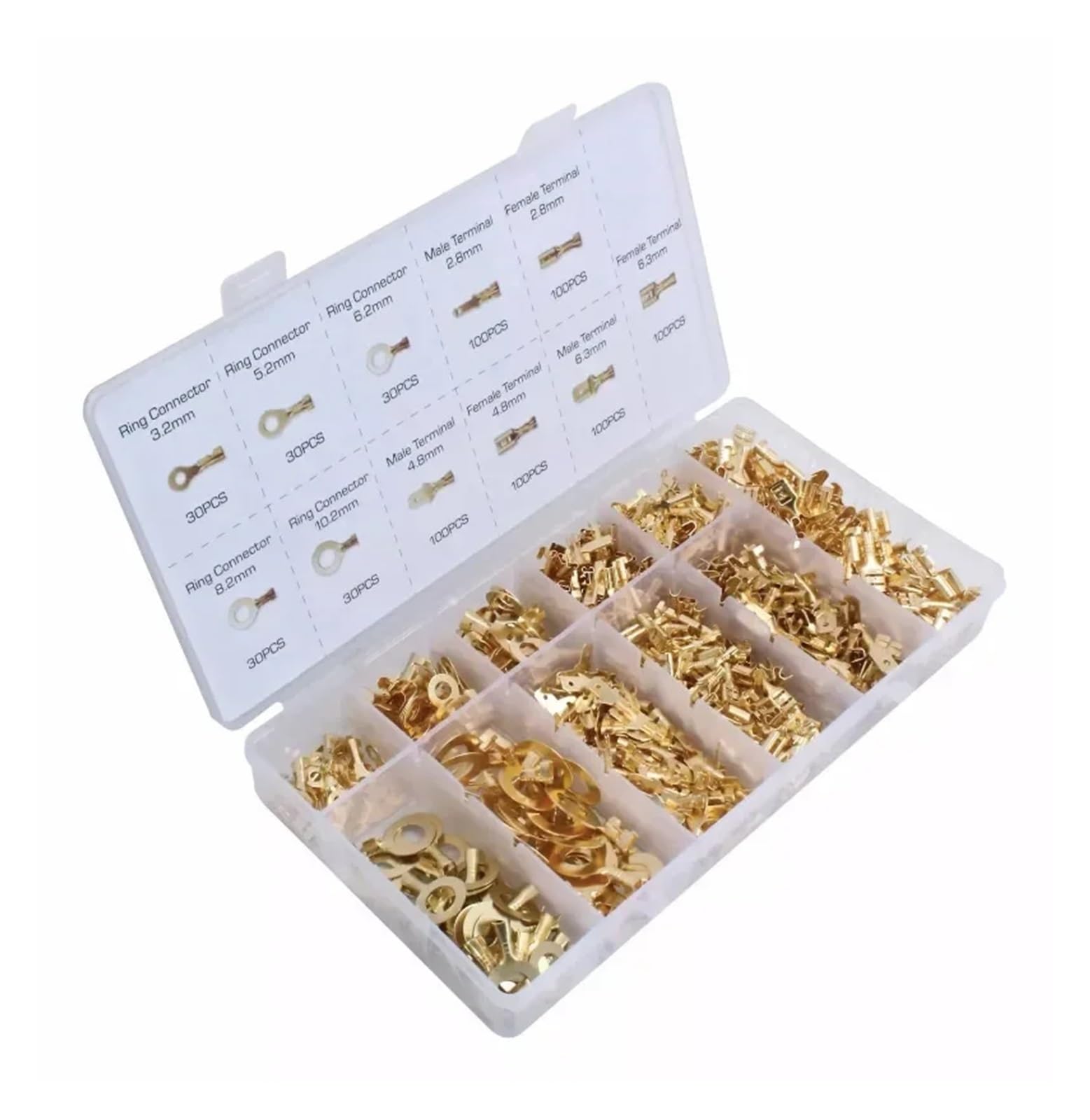 Kit surtido de 750 conectores macho y hembra aislados de 2,8/4,8/6,3 mm for terminales de crimpado eléctrico.