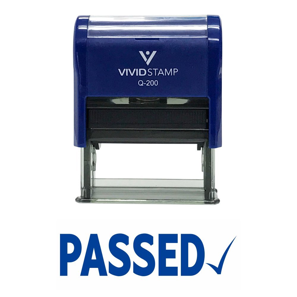 PASSED Sello automático, color azul 9/16" x 1-1/2" - Medium