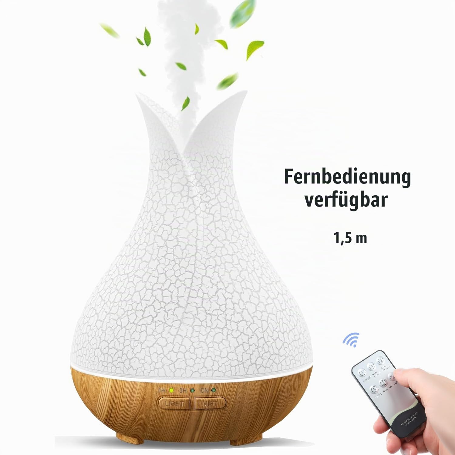 400ml Aroma Diffuser Luftbefeuchter mit 8* 10ml Ätherische Öle Set BPA Frei