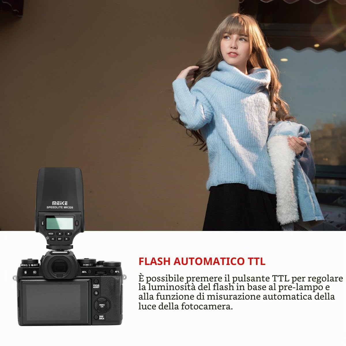 Meike MK-320F Speedlite TTL Master Flash for Fujifilm Camera X-M1 X-T1 X-Pro1 X-A1 X-A2 X-E1 X-E2 X30 X-100T X-100F X-T3 etc