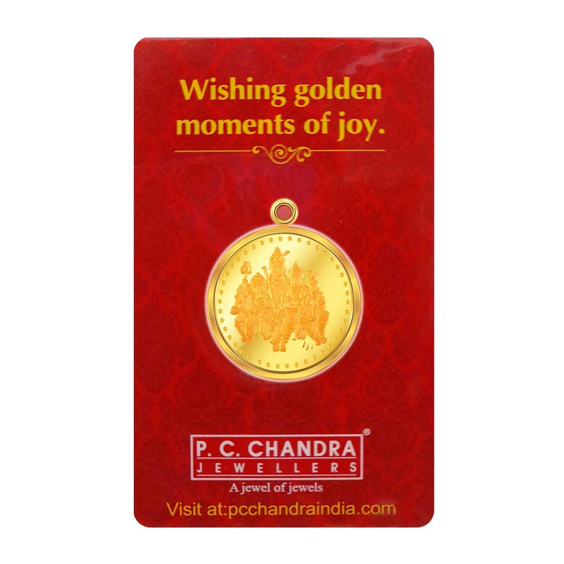 p.c. chandra jewellers P.C Chandra Jewellers 22kt(916) Yellow Gold Shiv, Parvati, Ganesh, kartikeya Coin Cum Pendant - 10 Gram-picture-11