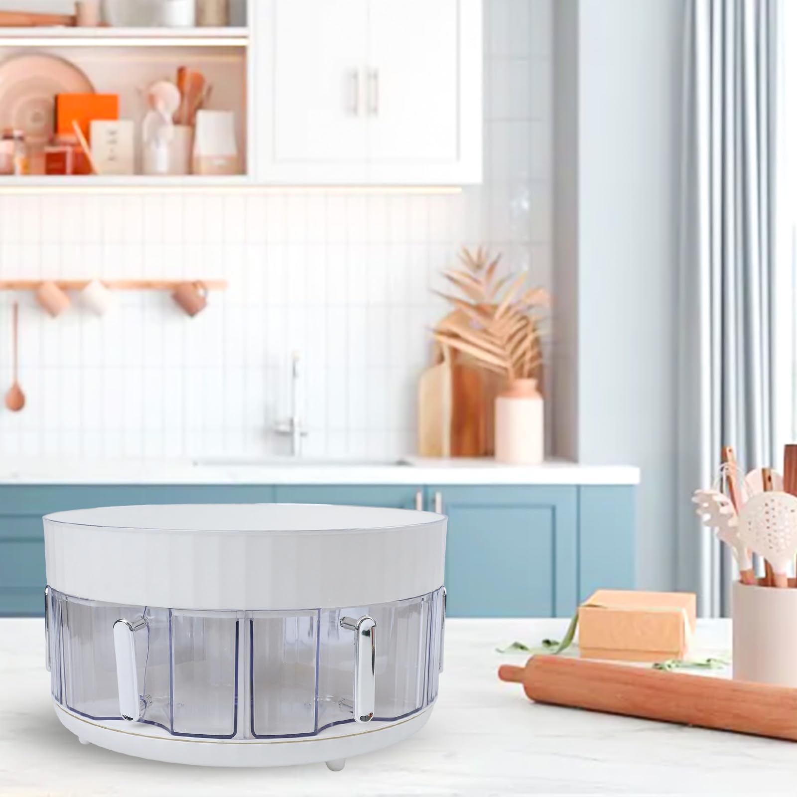360° drehbarer Gewürz-Organizer - Lazy Susan Arbeitsplattenaufbewahrung für Gewürze, Öle und Gewürze, BPA-freier Kunststoff, rutschfeste Unterseite, platzsparendes Regal