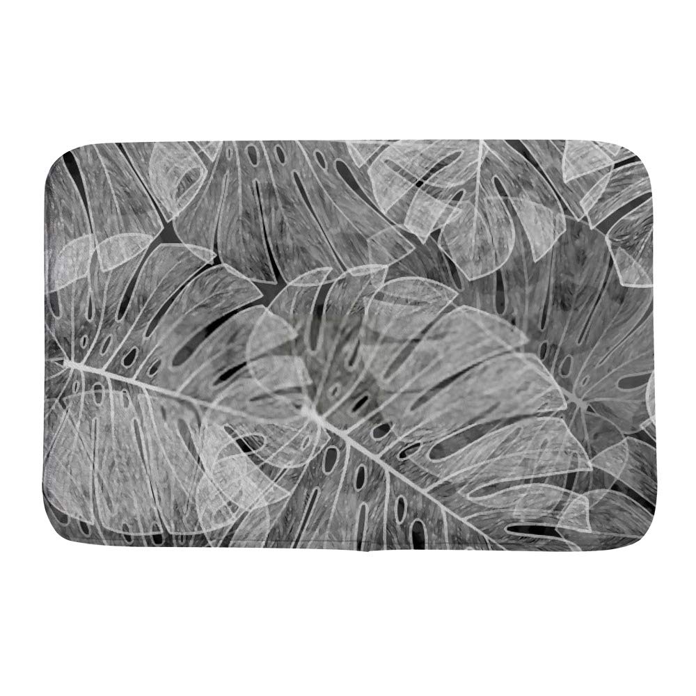 Tapis de bain CHEHONG feuilles de palmier 60x90cm en polaire corail pour douche