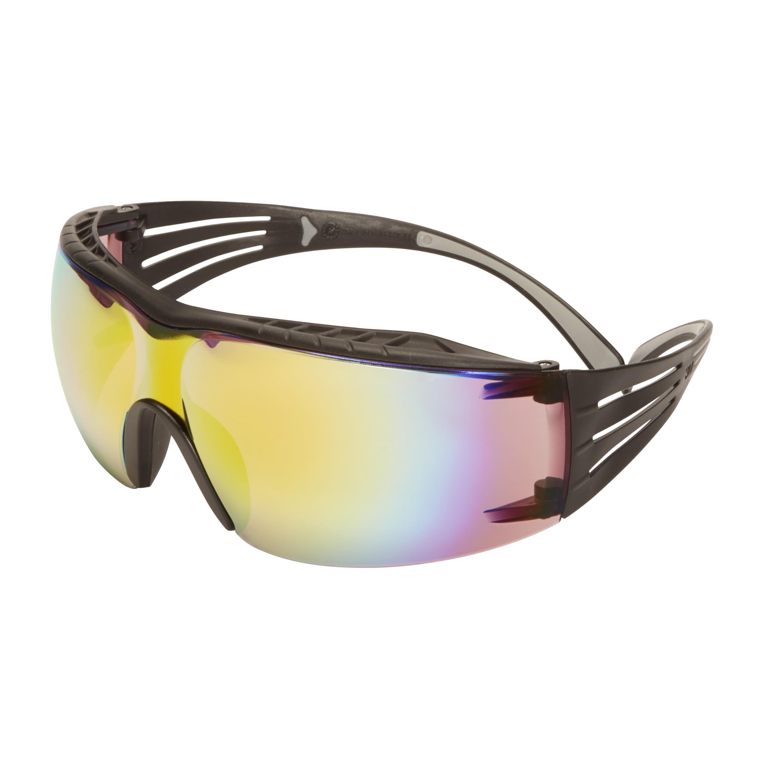 Securefit 3M 400X Safety Glasses, Black/Black frame, Anti-Scratch, Orange Mirror Lens, SF416XAS-BLK-EU, 1 per Package