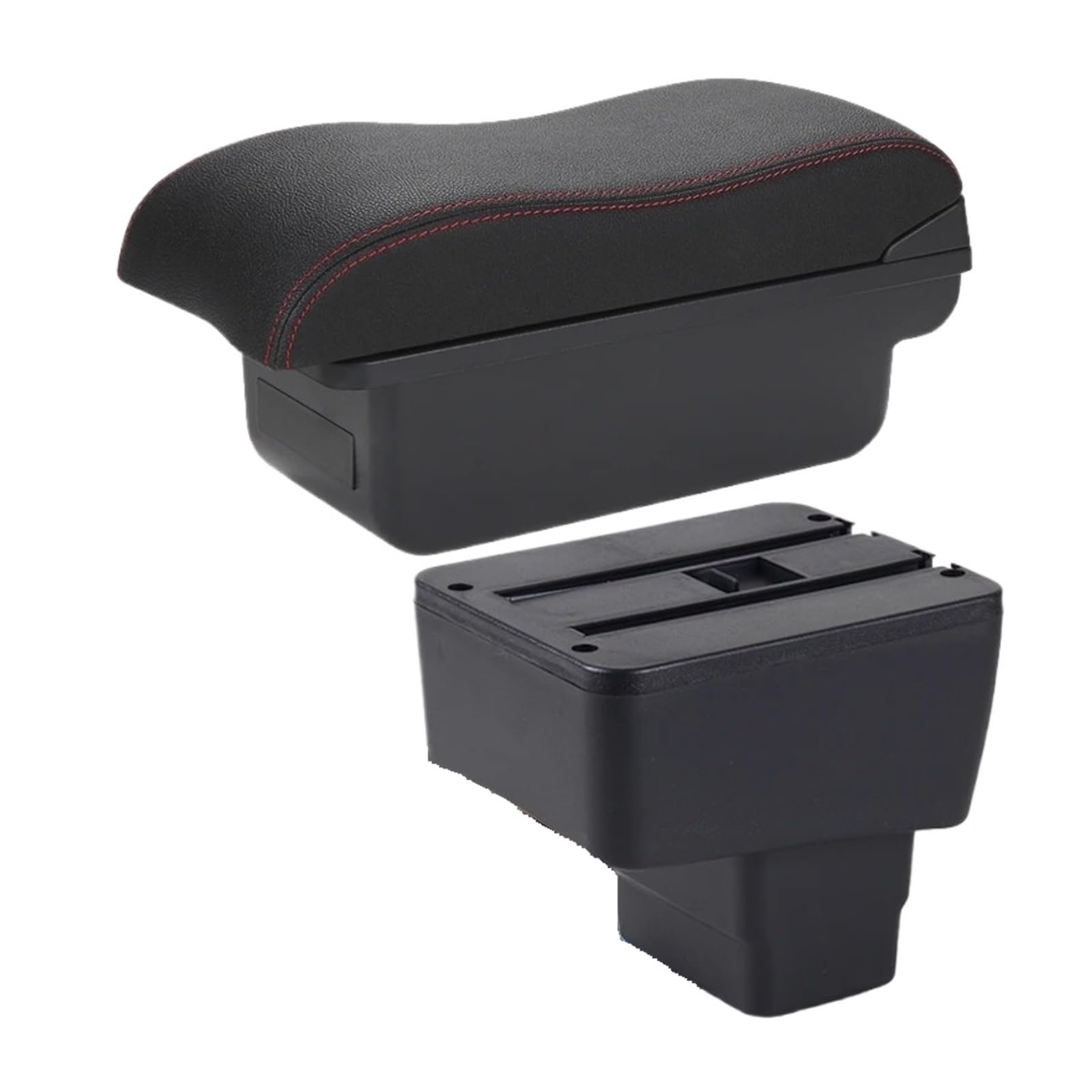 UMDJJU For Mazda For CX-3 Armrest Box Retrofit Car Auto Storage Dedicated Accessories Car Centre Console Armrest Box(C1 Black red No USB)