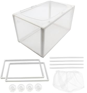 1 Pack Nylon Mesh Box Square Fish Breeder Box Separation Net Aquarium Fish Hatching Box10.23"x5.9"x5.9" L*W*H