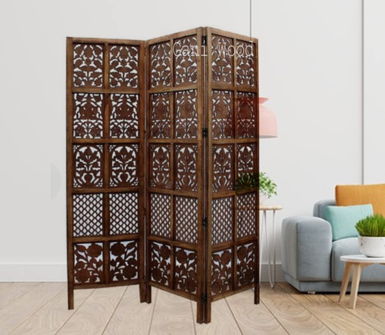 Buy Gani Wood Wooden Partition Leave Design/Room Divider/Wooden