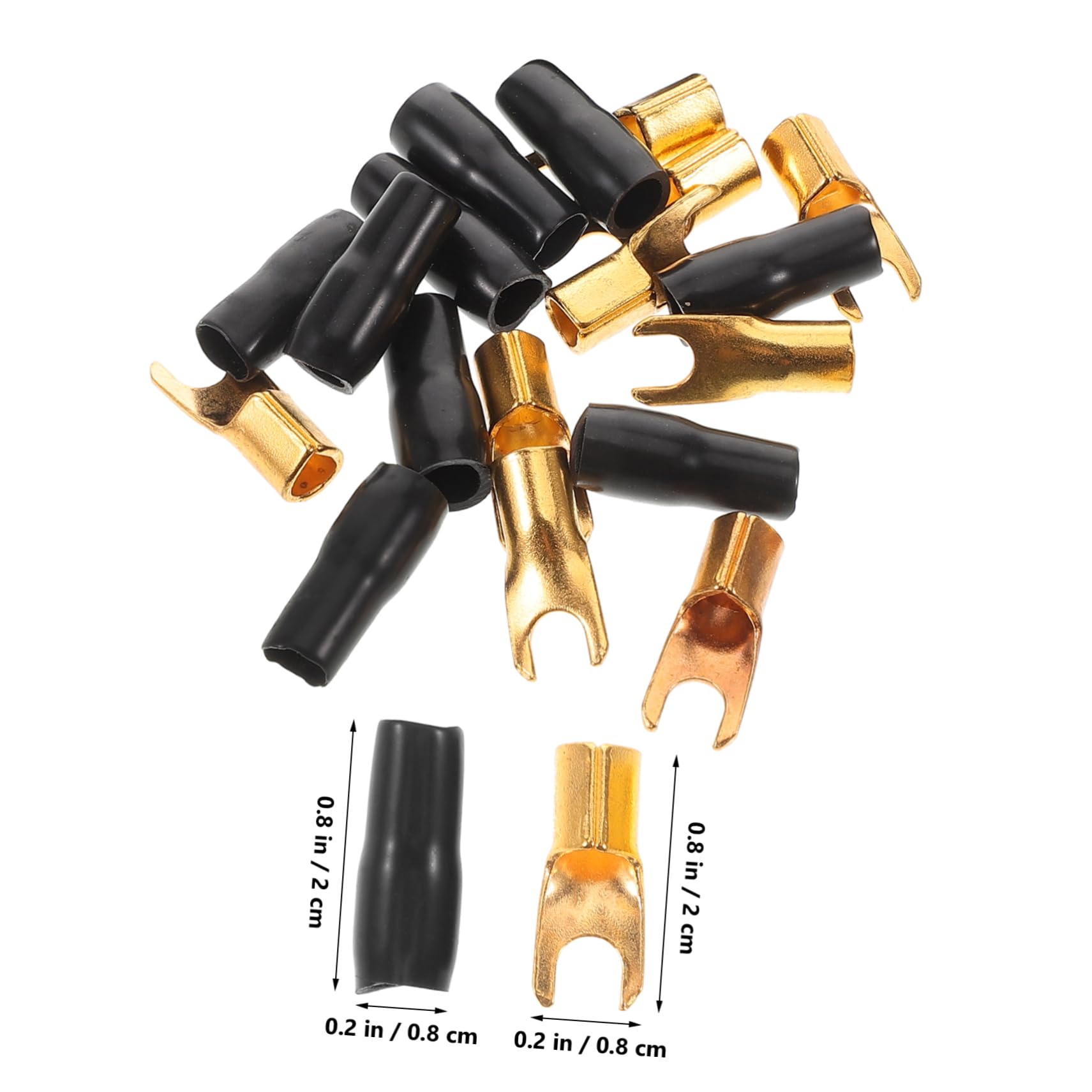 SOLUSTRE 10pcs Car Audio Crimp Connectors Wire Fork Terminals for Automotive Speaker Terminals Quick Disconnects