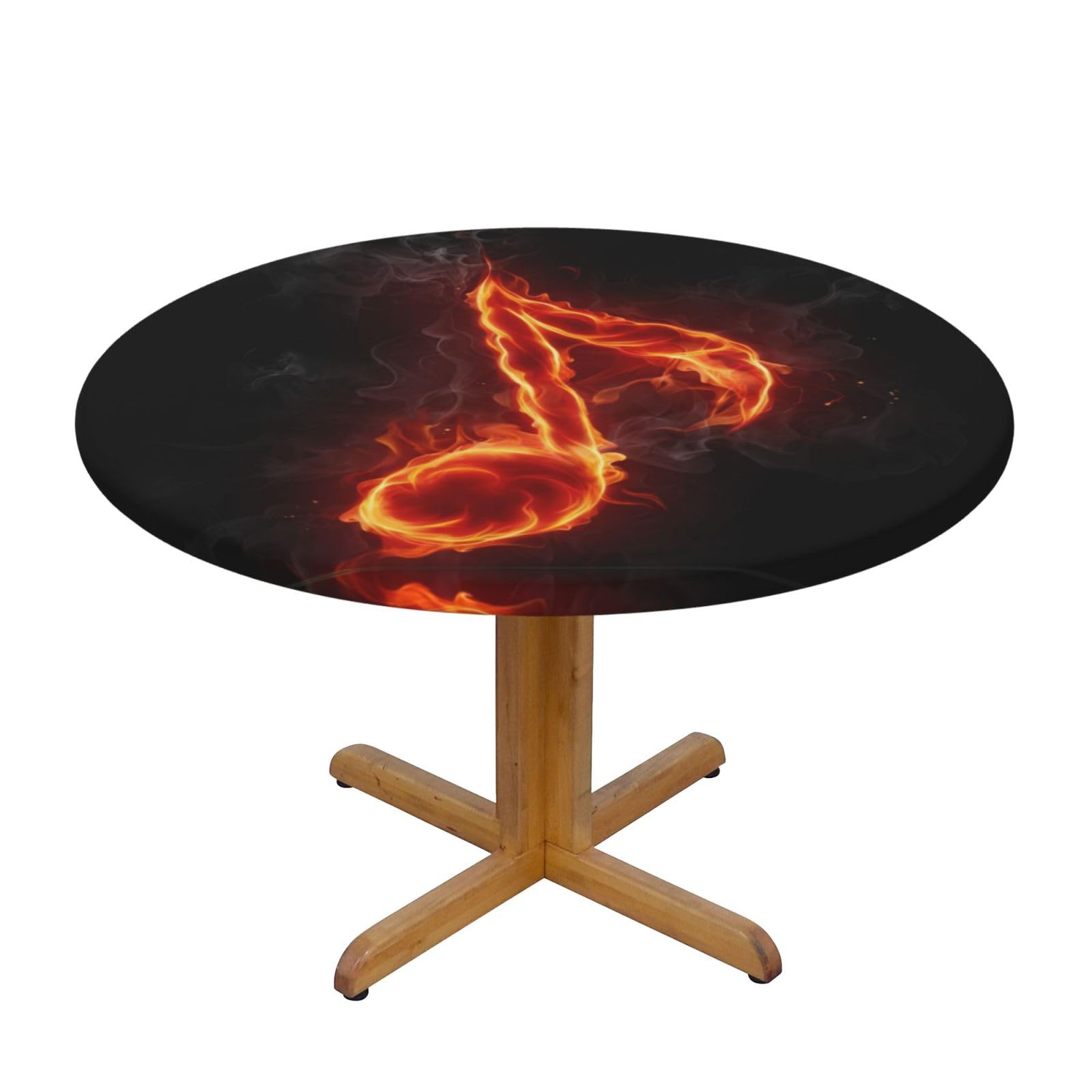 ZQYTGFDC music note (3) M Decorative Round Tablecloth Waterproof Anti Stain Oil Proof Size for 40 50 inch