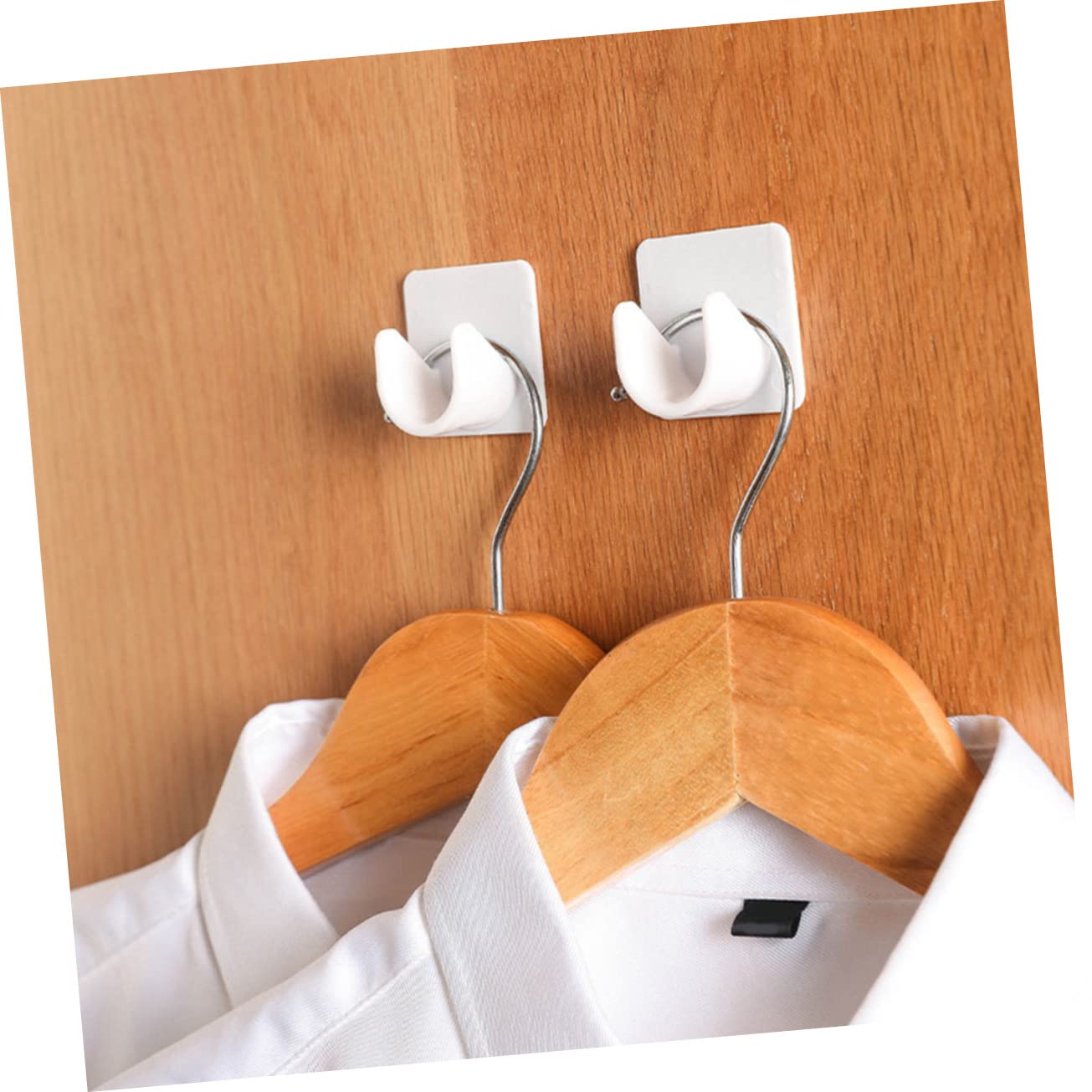 GREENADSCAPE 4pcs Adhesive Curtain Rod Brackets Wall Mount Support Hooks for Drapery Rods Modern Design for Easy Installation Bedroom Living Room Kitchen and Office