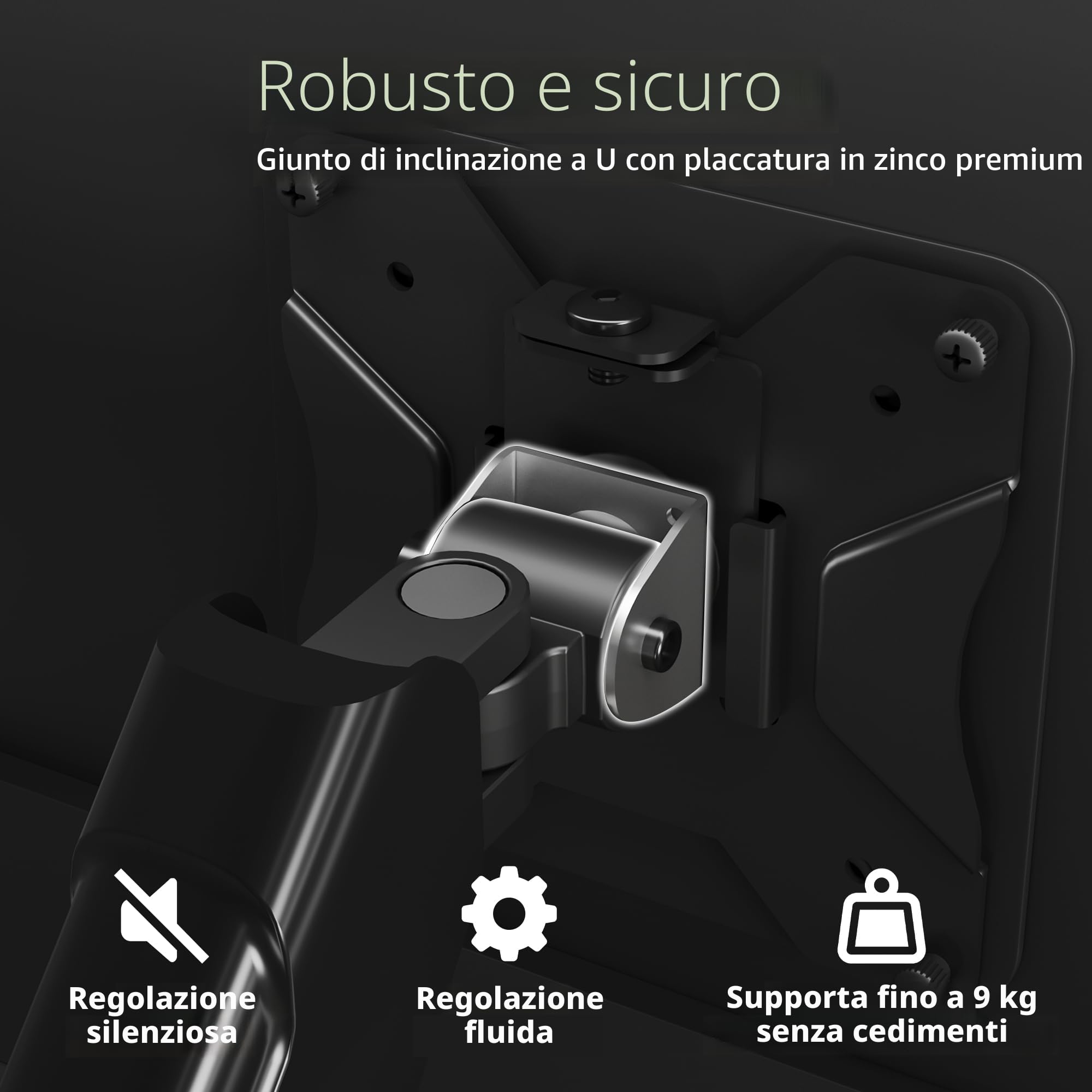 BONTEC Braccio Monitor Doppio 13-32", Braccio a Molla a Gas Regolabile in Altezza, Inclinazione, Rotazione, Supporta fino a 9KG, VESA 75x75, 100x100 mm