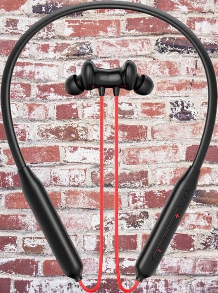 Wireless Neckband Bluetooth Earphones, Black and Red, Low Latency, ENC Calling, Magnetic On/Off, Splashproof-image-41