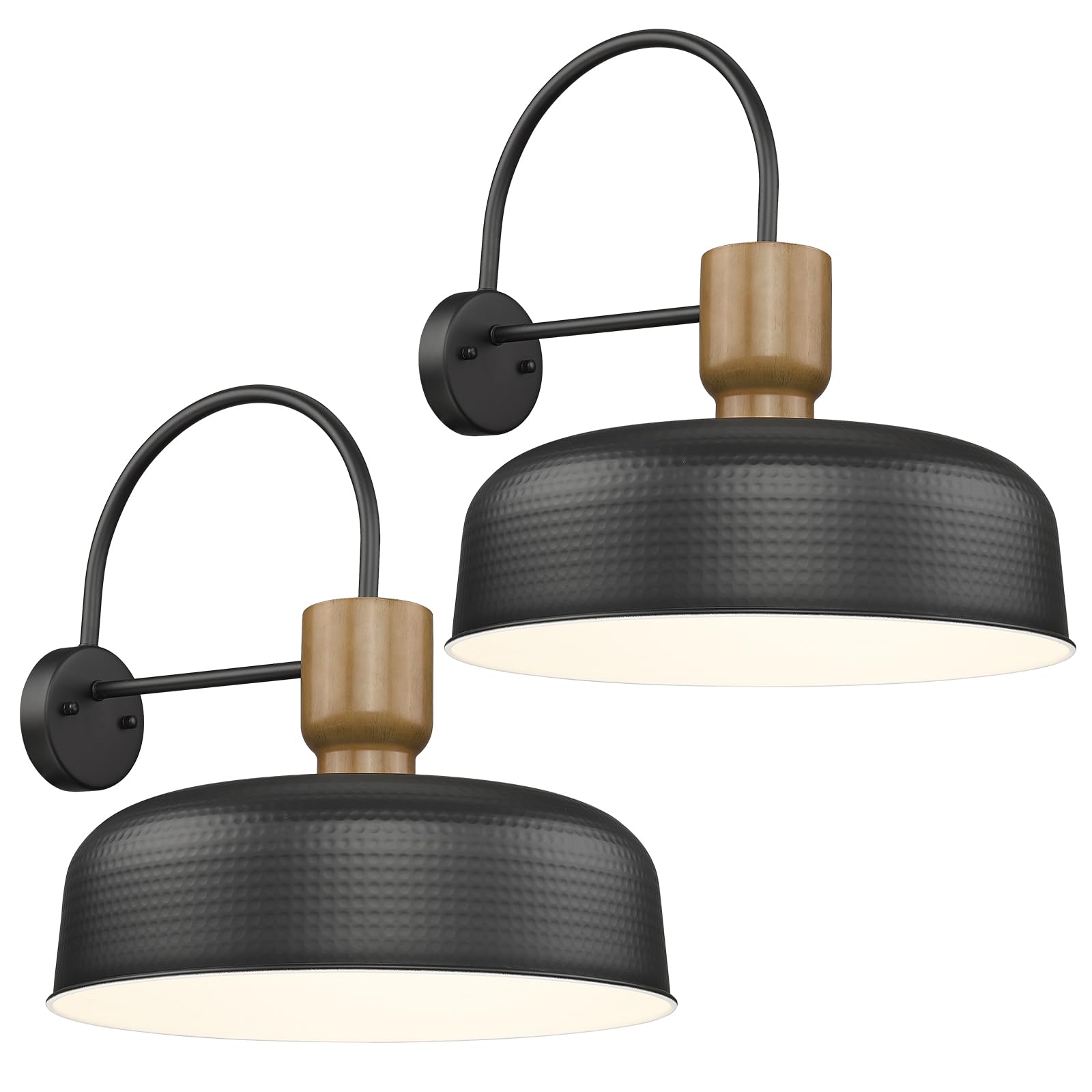 Luminzone Outdoor Barn Light Hammered Barn Light, Farmhouse Exterior Wall Mount Light Vintage Wall Lighting Fixture Industrial Sconce Lantern for