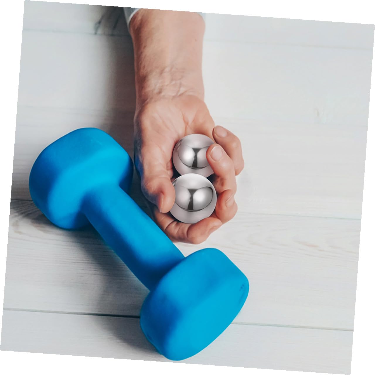 2 Paar Edelstahl Massagekugeln für Hand und Muskel mit Glatter Massagefunktion und Tragbarem Kompaktem Design für Entspannung Unterwegs