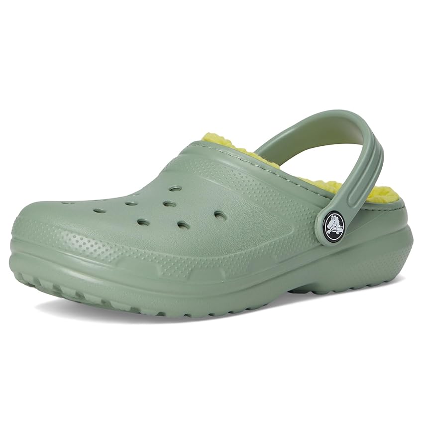Crocs Classic Lined Clog K Unisex - Bambini e ragazzi, Moss, 33/34 EU