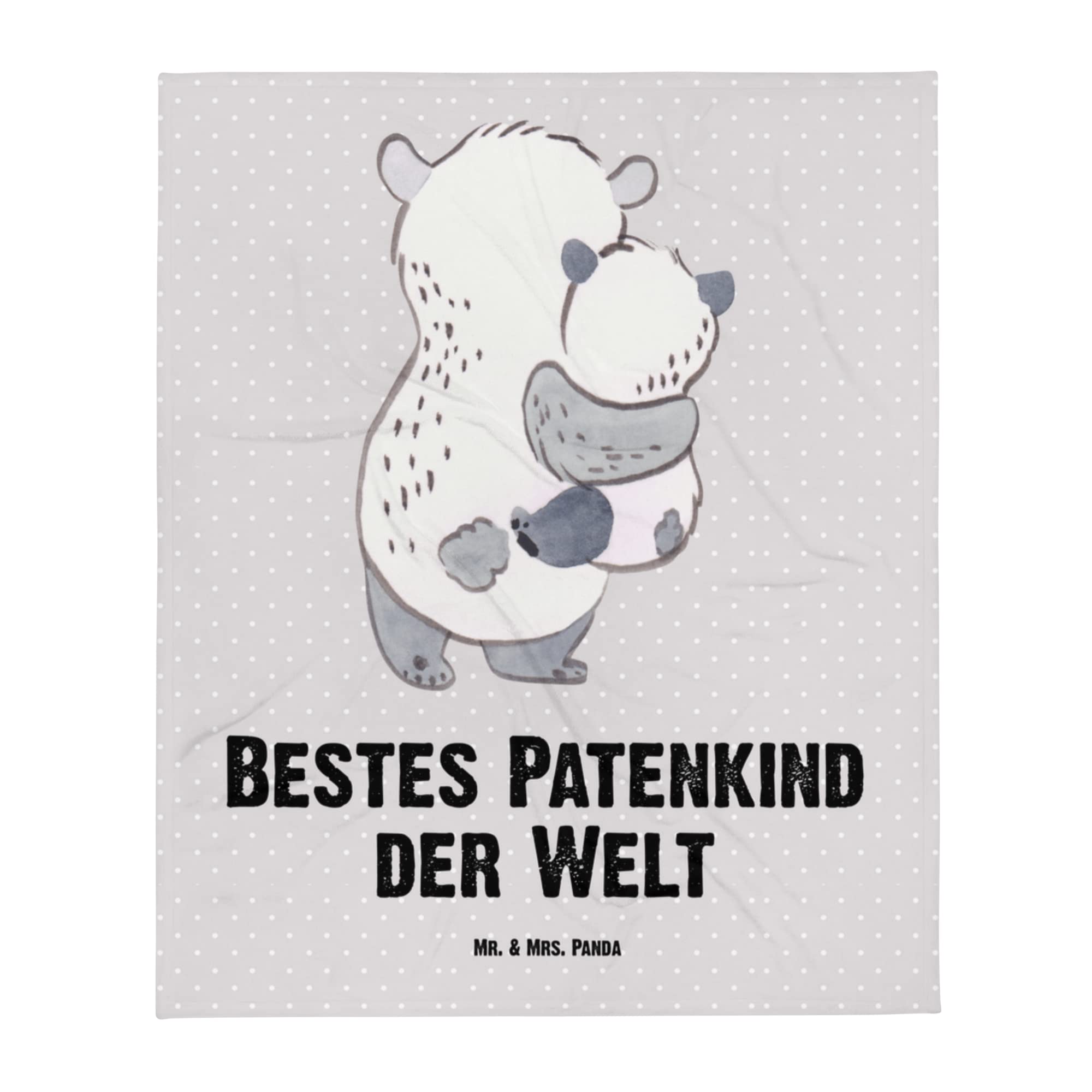 Mr. & Mrs. Panda Bettdecke Panda Bestes Patenkind der Welt - Geschenk, Neffe, Taufe, Bettüberwurf, Geschenktipp, Patenonkel, Tagesdecke, Nichte, Wohndecke, Plaid, Decke, Kuscheldecke, Patentante