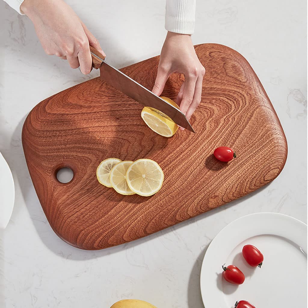 Tabla de Cortar Tabla de Cortar de Madera para Cocina Tablas de Cortar Reversibles Tabla de Cortar Ovalada para Carne y Verduras Agujero Redondo para Colgar
