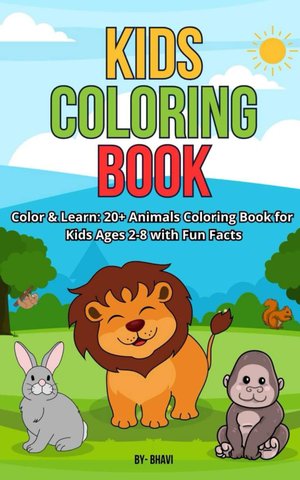 Kids Learning Book : Animals Coloring Book for Kids Ages 2-8 with Fun Facts
