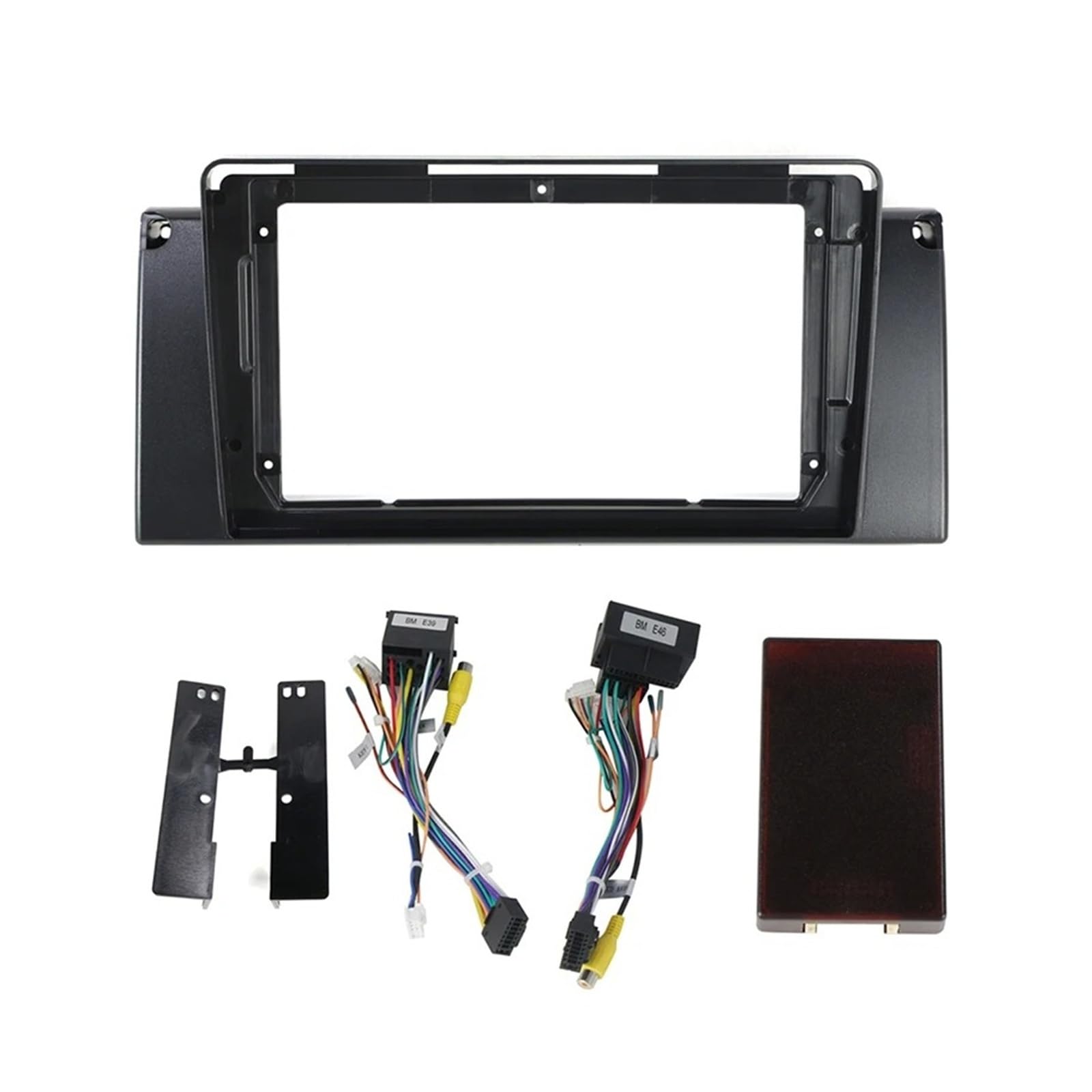 Fascia Marco Adaptador Marco Fascia Navegación Multimedia Radio Coche Decodificador Caja Canbus Kit Panel Ajuste para 5 Series E38 E39 E53 para X5 Juego Panel Radio