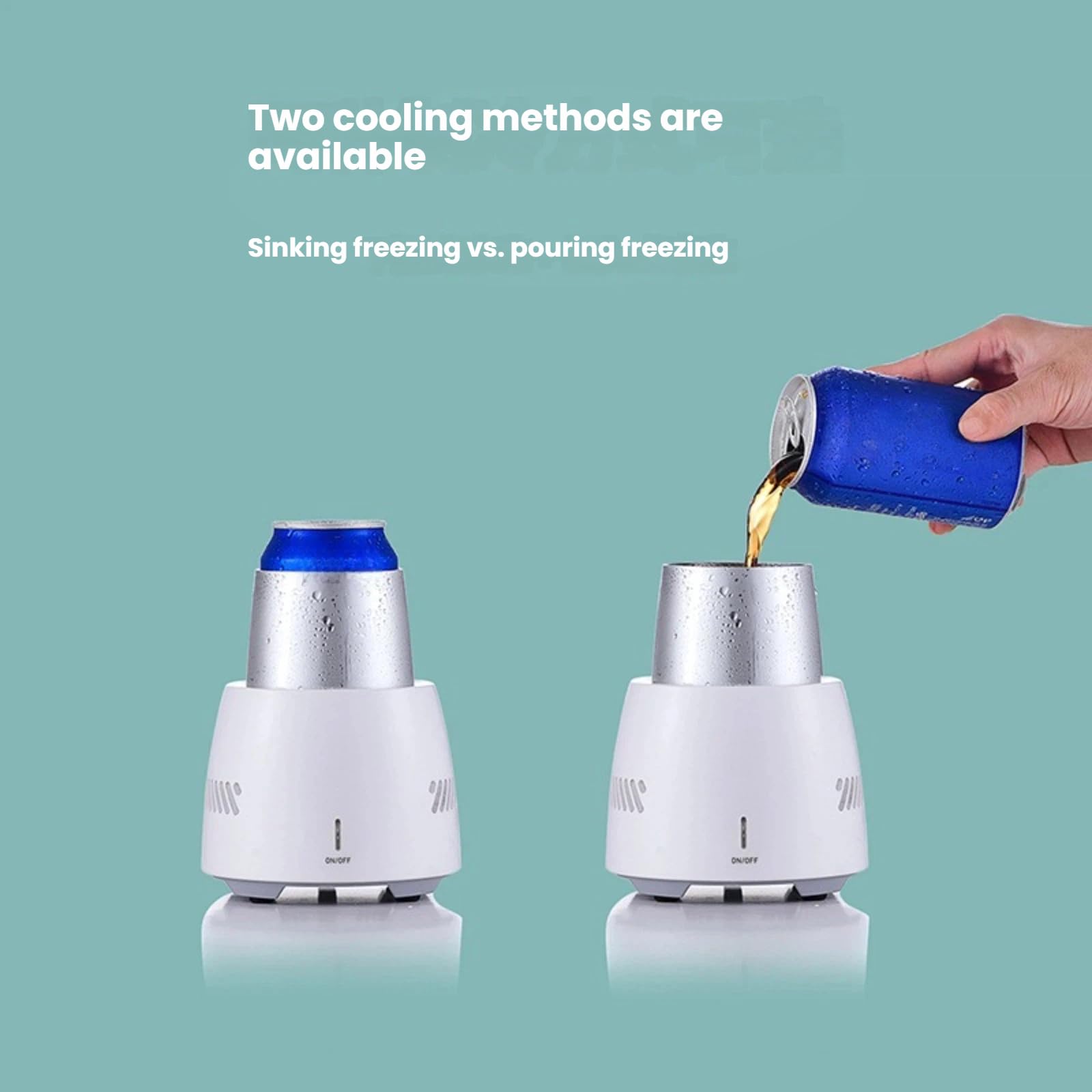 Enfriador de bebidas rápido, enfriador de bebidas compacto para vino y cerveza, mini enfriador de bebidas de enfriamiento rápido para uso doméstico y oficina, ideal para latas y botellas
