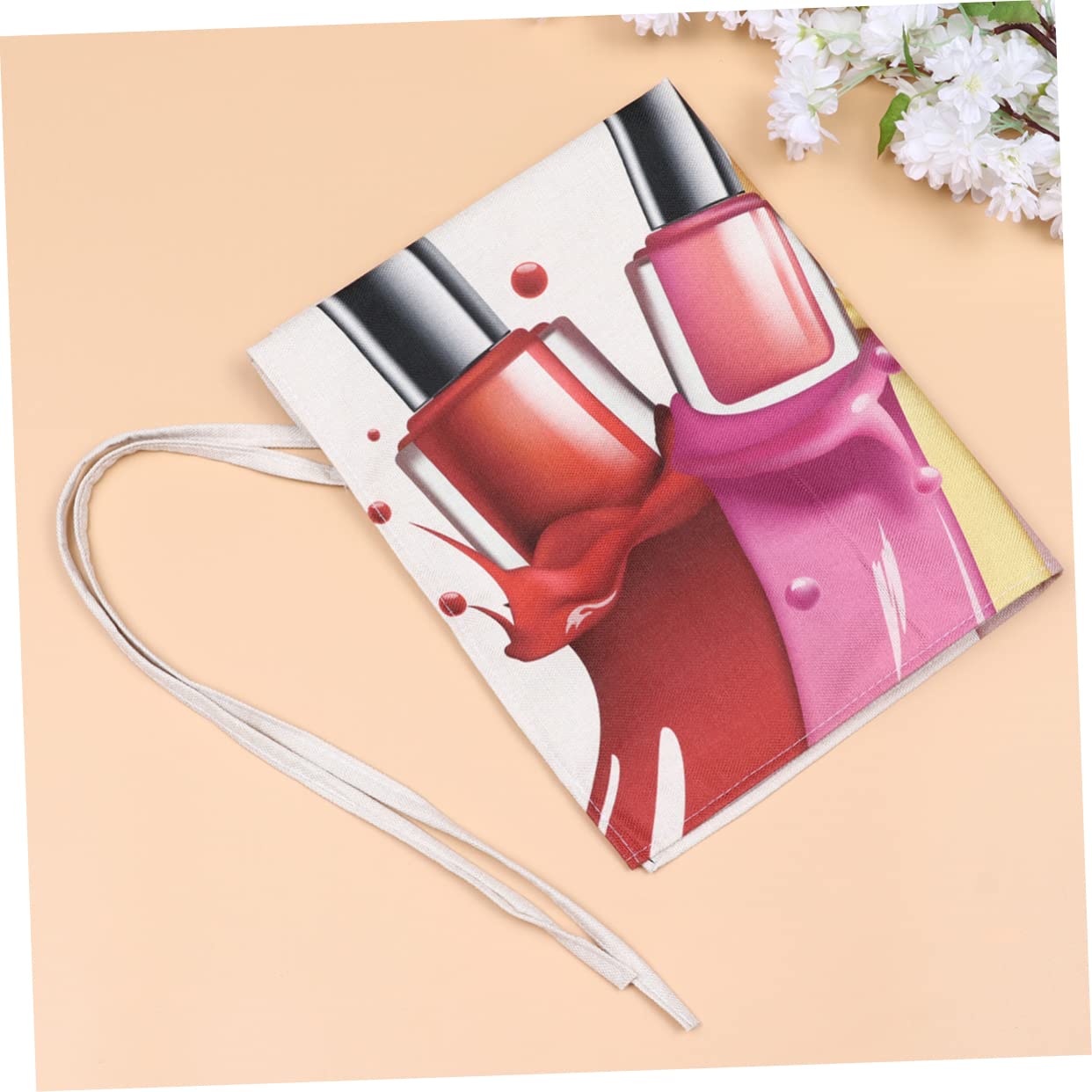 MAGICLULU Delantal De Cocina Esencial De 3 Piezas Con Estampado De Uñas Para Mujer De Algodón Y Lino Versátil Para La Limpieza De La Cocina Del Restaurante Y La Mamá.