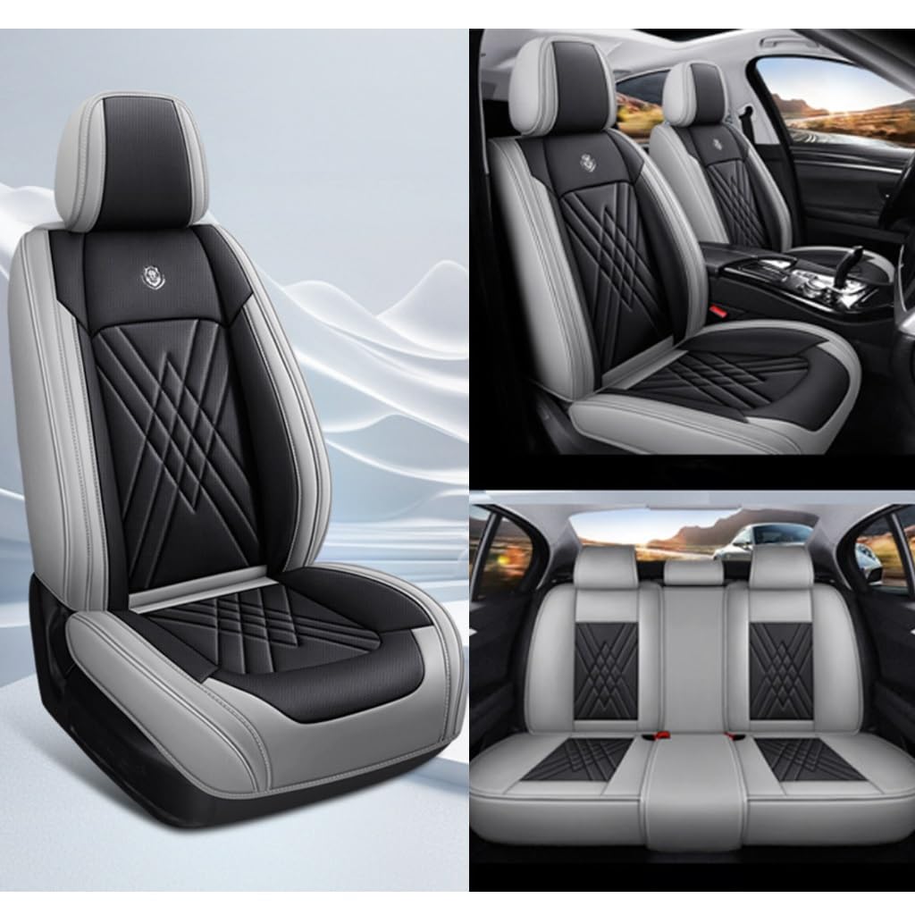 Pelle Auto Set coprisedili Per Audi e-tron 2015-2025 5-Posti | Pelle Set Coprisedili Traspirante Confortevole/Coprisedili Auto Pelle/Universale Impermeabile/Traspiranti Copri Sedile(A)