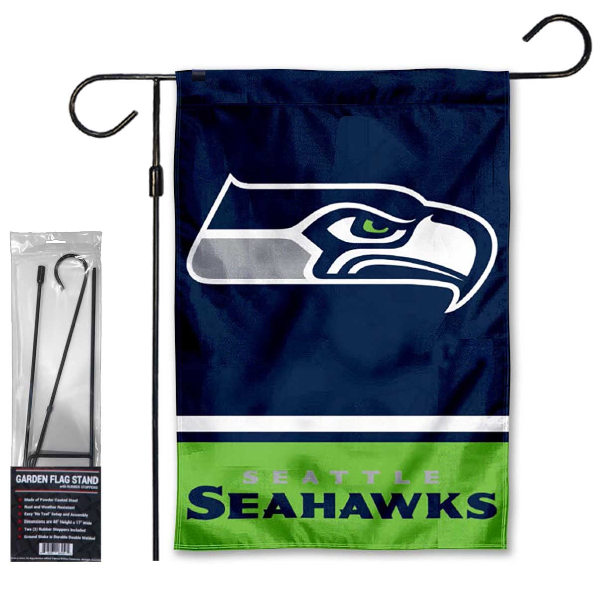 Support de drapeau de jardin WinCraft Seahawks pour animer vos extérieurs - 6