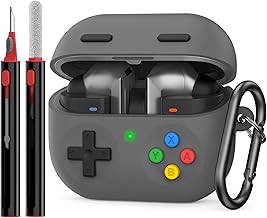 Delidigi Cover Compatibile con Galaxy Buds3 Pro e Galaxy Buds 3 (2024) Custodia 3D Pulsanti Retro Handheld Game Console Design Custodia Protettiva Silicone con kit di Pulizia e Moschettone