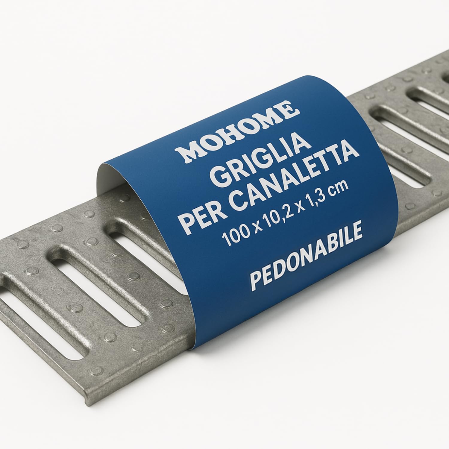 Griglia Zincata per Canaletta A15 Calpestabile 100 x 10,2 x 1,3 cm Scolo Drenaggio Acque Pedonabile Uso Domestico Professionale