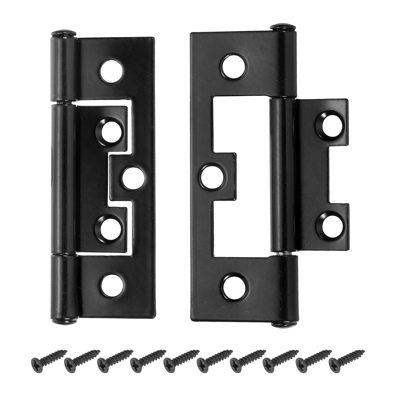 sourcing map 2Pcs 6.5 x 3.5cm Non Mortise Butterfly Hinge, Removable Loose Pin Hinge, Iron Cabinet Hinges with Mounting Screws for Doors, Windows, Furniture, Mobile Home/RV, Black