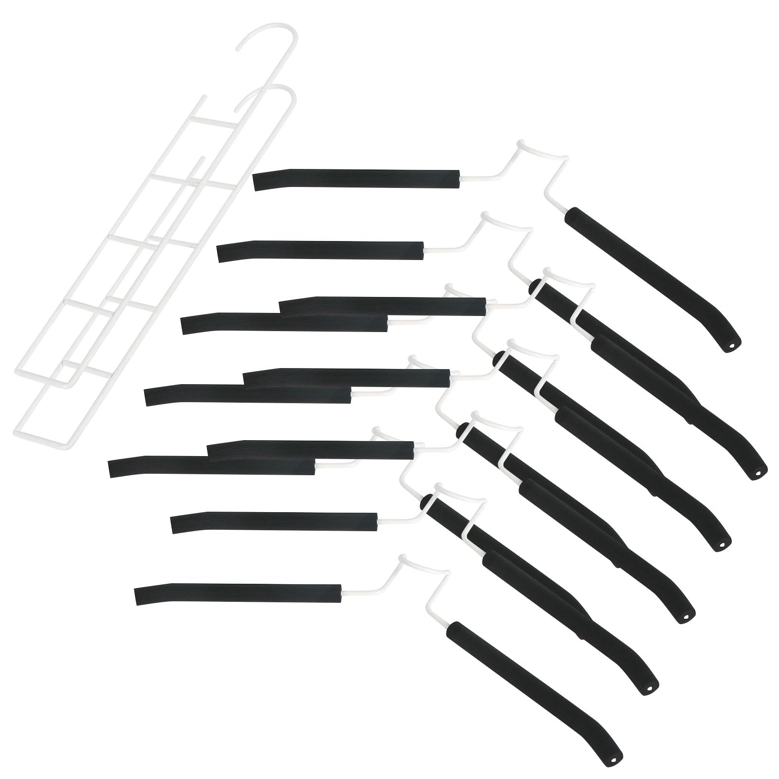 Buxuaaaa 2 Pack Multifunctional Space Saving 5 Clothes Hangers with EVA Foam for Organized Wardrobe Wardrobe Space Saver